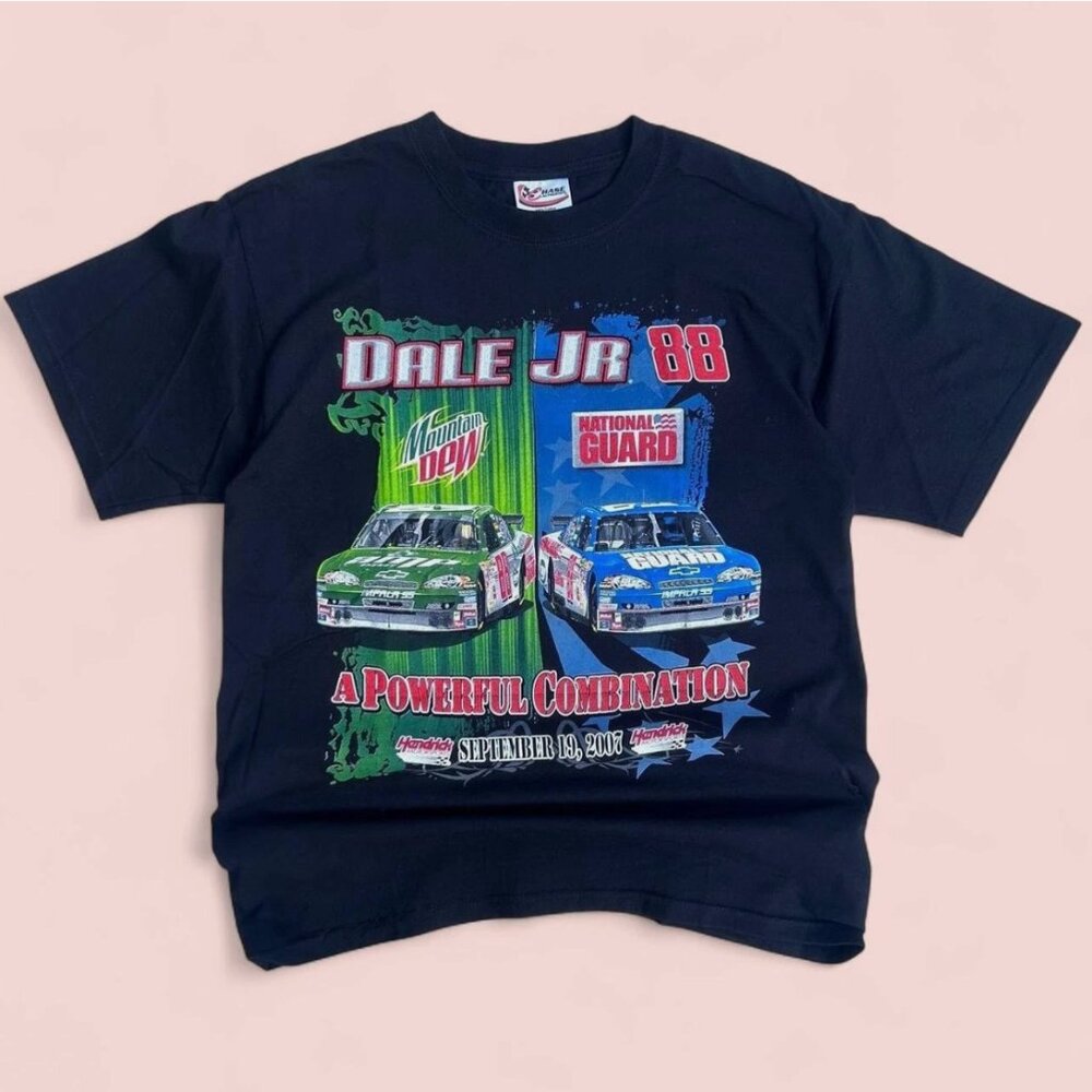 2007 Chase Authentics NASCAR Dale Earnhardt Jr. Racer Black T-Shirt Size Large